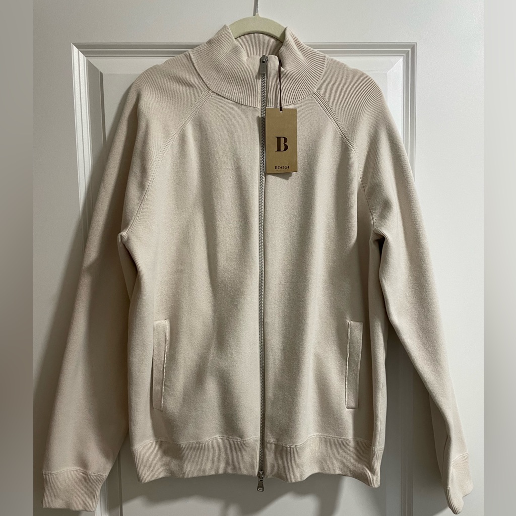 Boggi Italian Cream Beige Jacket Sweater Size M